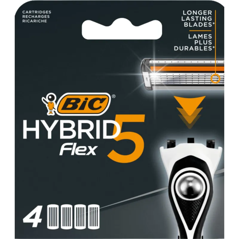 BIC Wkłady Do Maszynki Hybrid Flex 5 - 4 Sztuki