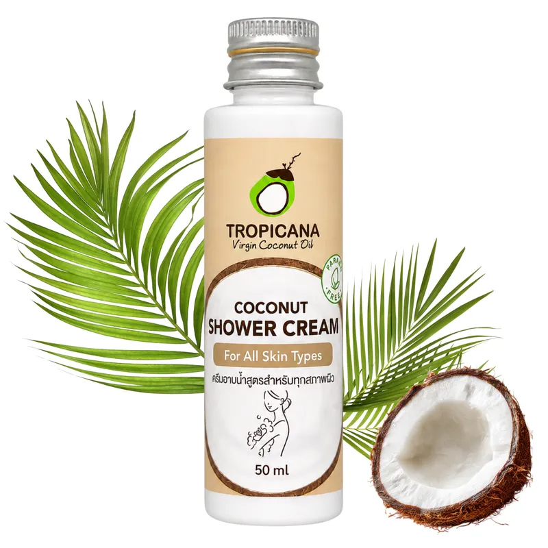 TROPICANA Virgin Coconut Oil Bio Żel Pod Prysznic Wegański 50 ml - Kremowy