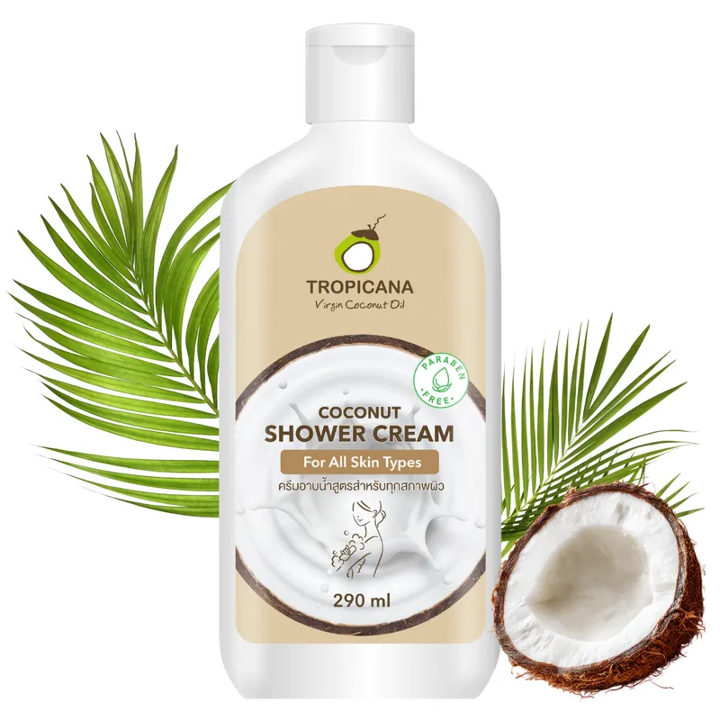 TROPICANA Virgin Coconut Oil Bio Żel Pod Prysznic Wegański 290 ml - Kremowy