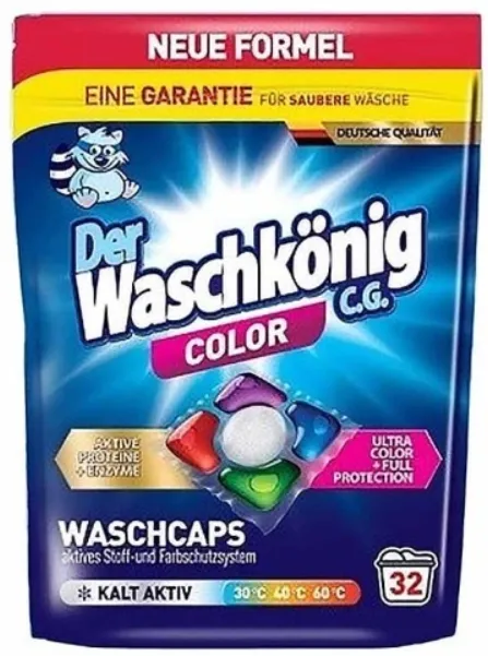 DER Waschkonig Color Kapsułki Do Prania 32 szt