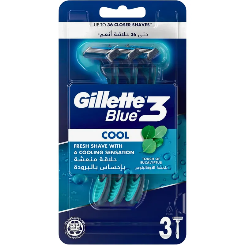 GILLETTE BLUE3 Cool Jednorazowa Maszynka Do Golenia 3 szt