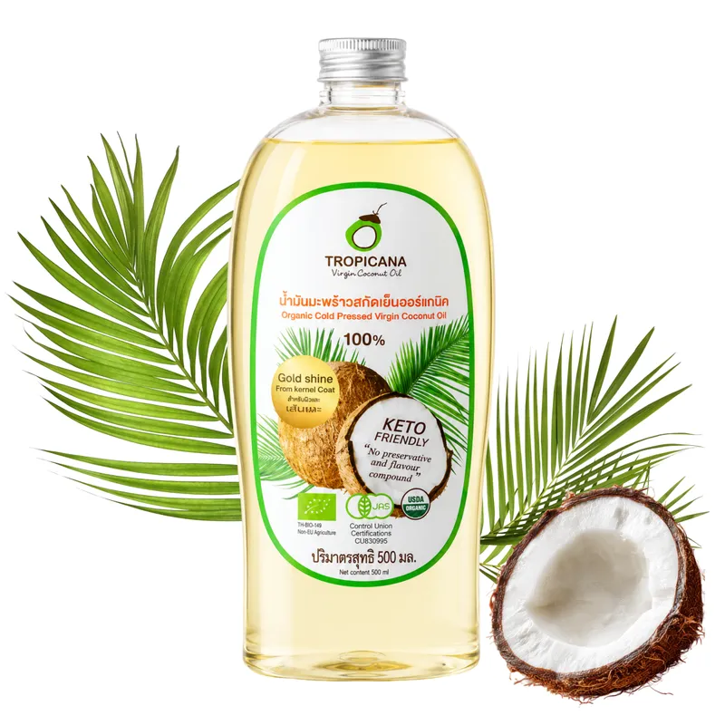 TROPICANA Virgin Coconut Oil Bio Olej Kokosowy Do Włosów, Skóry Wegański 500 ml