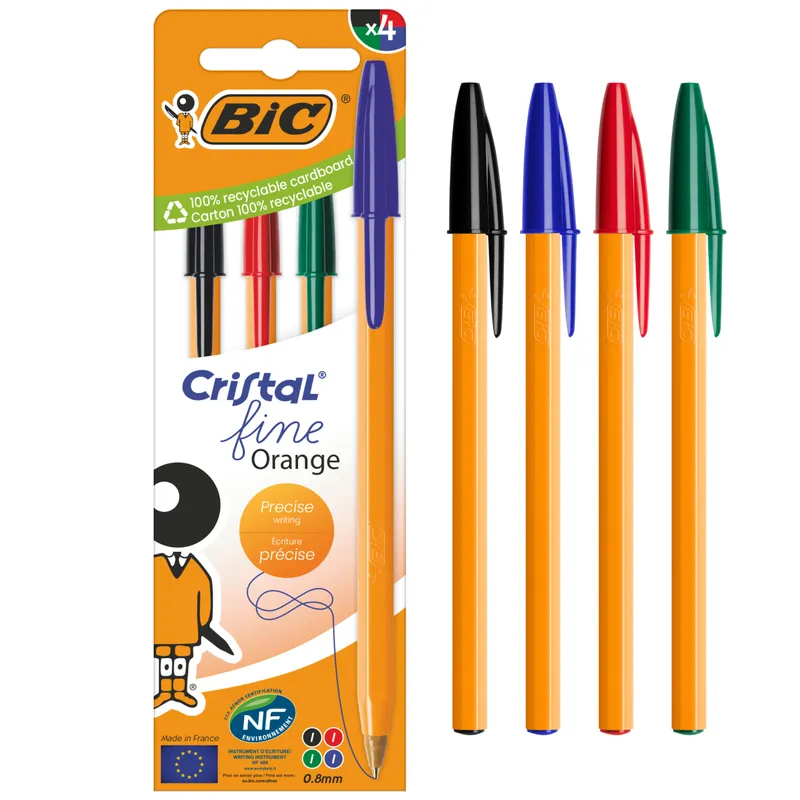 BIC Cristal Fine Orange Długopis Mix 4 Sztuki