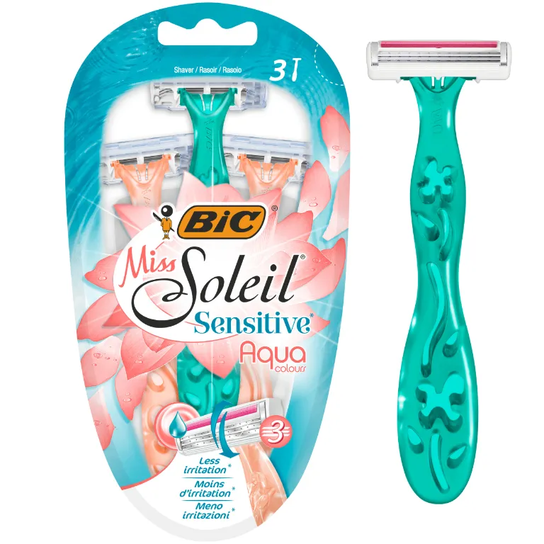 BIC Maszynka Do Golenia Miss Soleil Sensitive Aqua 3 Sztuki