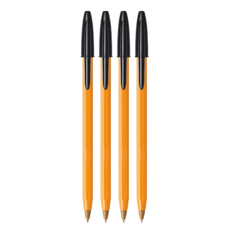 BIC Cristal Fine Orange Długopis 4 Sztuki - Czarny