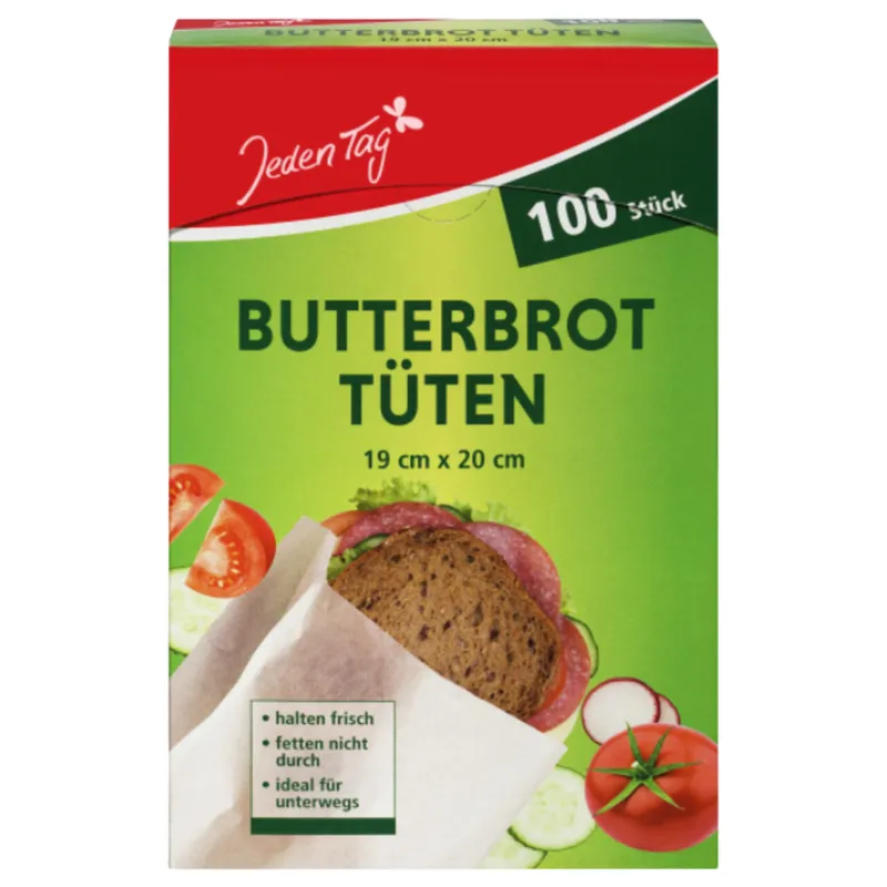 JEDEN TAG Torebki Śniadaniowe Papierowe 100 szt