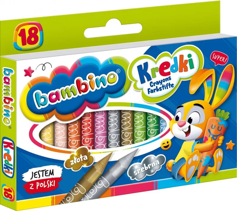 Kredki Z Glinki Kaolinowej 18 Kolorów Bambino Zestaw Bezpieczne Dla Dzieci