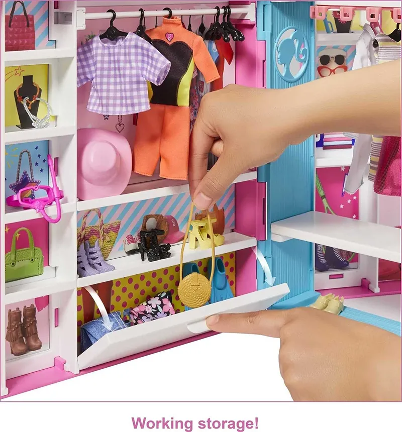 BARBIE Wymarzona Szafa Garderoba Lalka Zestaw Kompletny GBK10
