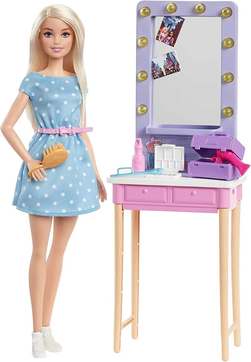 Lalka BARBIE Malibu Z Toaletką Zestaw 40 x 35 x 15 cm