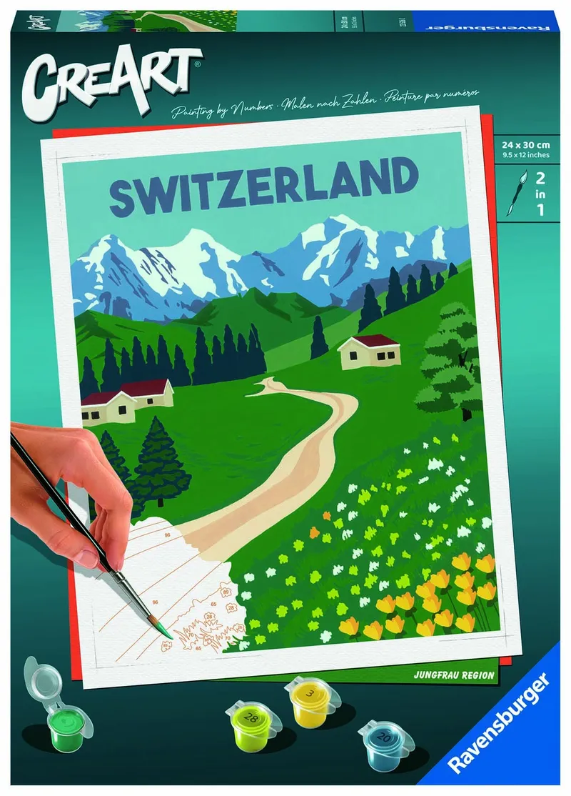 Creart Malarstwo Po Numerach Szwajcaria Krajobraz 35 x 25 cm