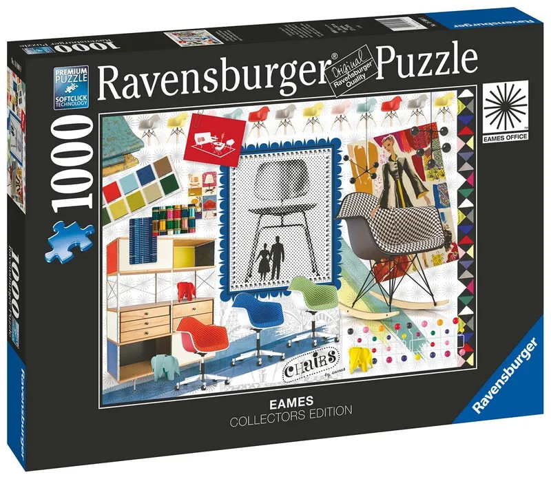 Puzzle 1000 Elementów RAVENSBURGER Eames Design Classics Krzesła