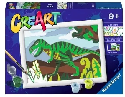Creart Dinozaur Malowanie Po Numerach Dla Dzieci 40 x 50 cm