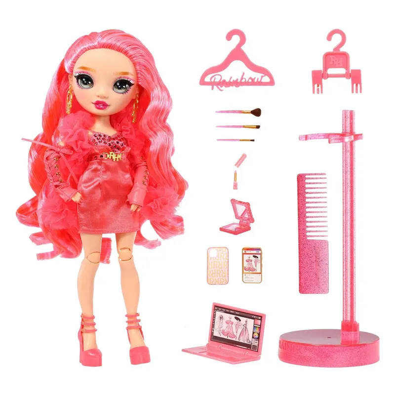 Lalka Fashion Rainbow High Priscilla 28 cm Ubranka Akcesoria - Różowa