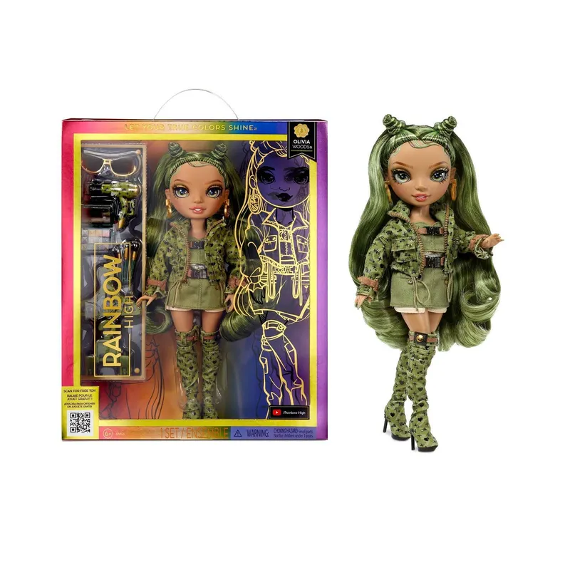 Lalka Fashion Rainbow High Camo Green 583141EUC Kolekcjonerska - Zielona