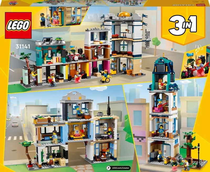 LEGO Creator Główna Ulica 31141 Klocki 1459 Elementów Zestaw