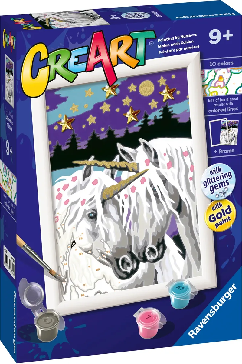 Malowanie Po Numerach Jednorożce RAVENSBURGER Creart 30 x 40 cm
