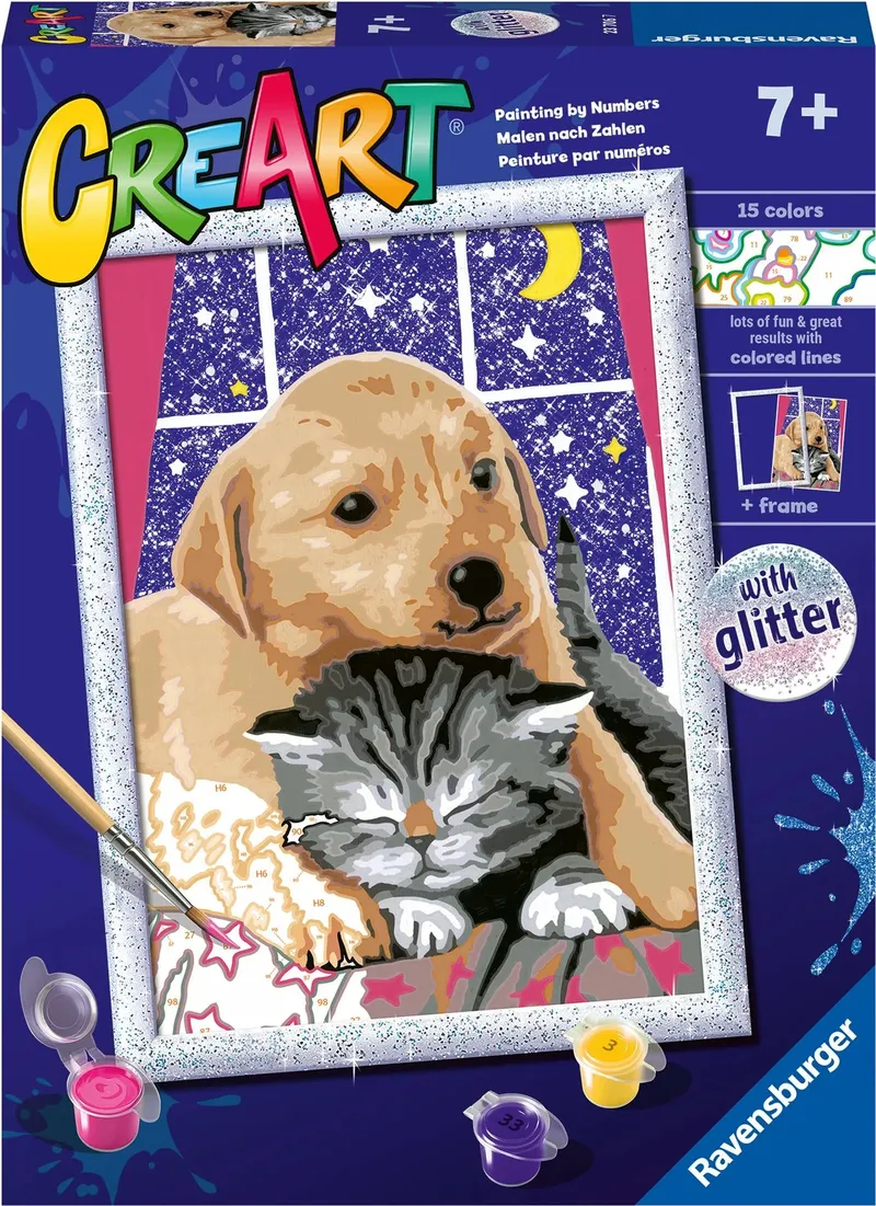 Malowanie Po Numerach Puszyści Przyjaciele RAVENSBURGER 23706 Dla Dzieci