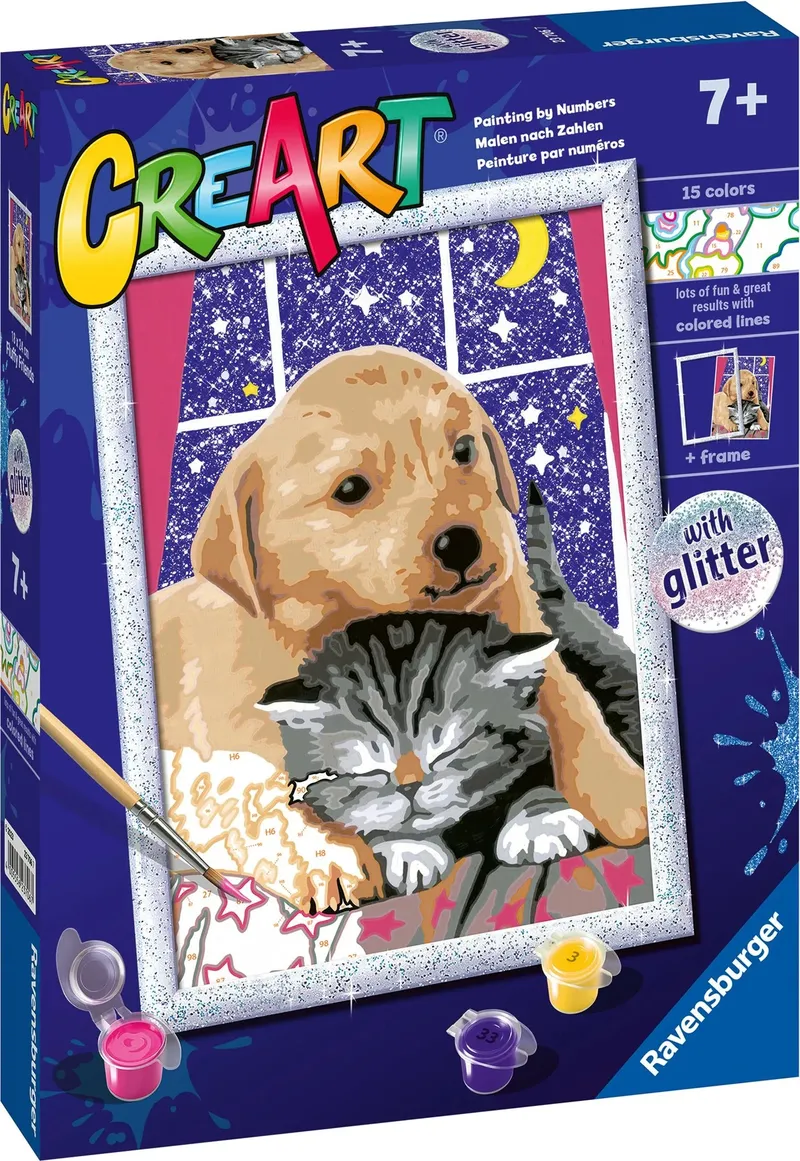 Malowanie Po Numerach Puszyści Przyjaciele RAVENSBURGER 23706 Dla Dzieci
