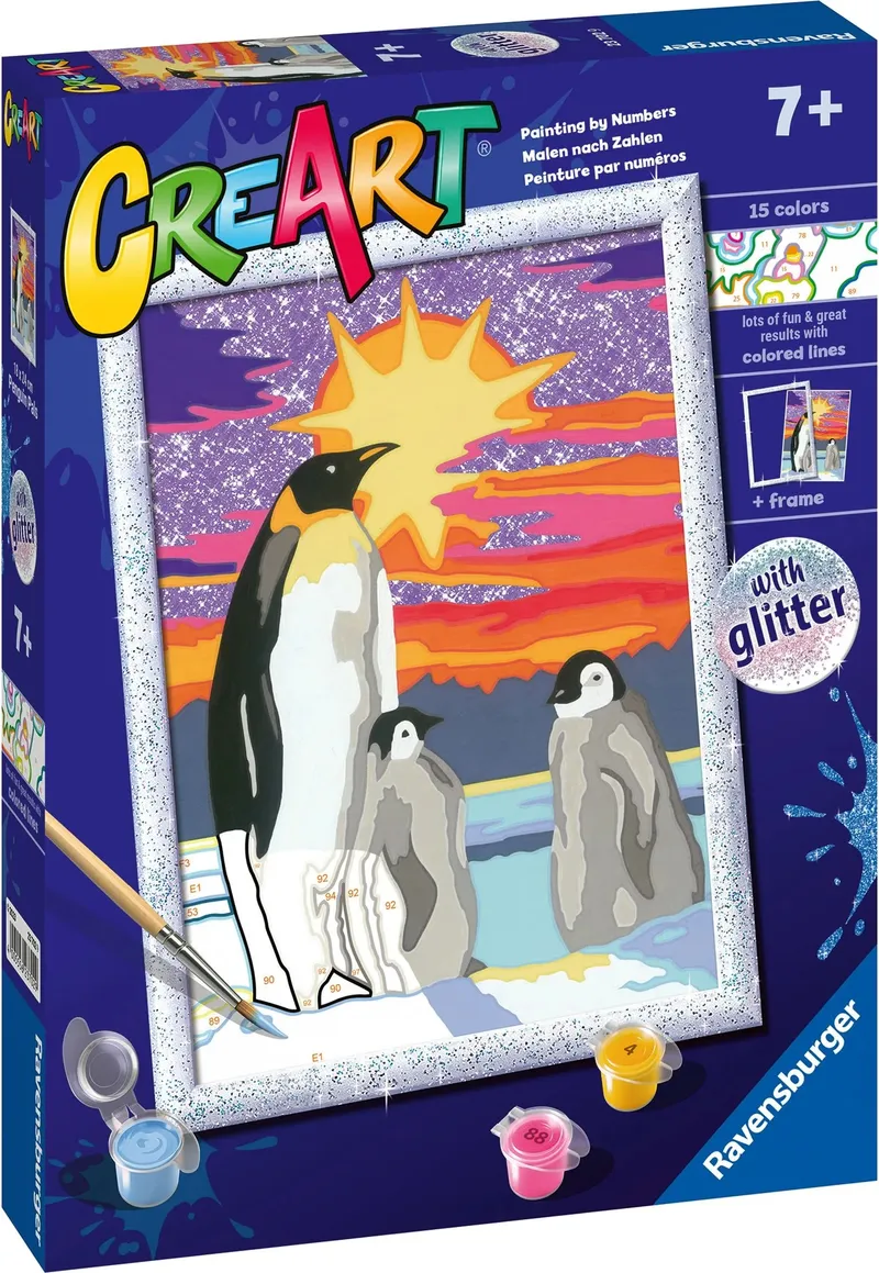 Creart Pingwiny Malowanie Po Numerach RAVENSBURGER 23702 Czekaj