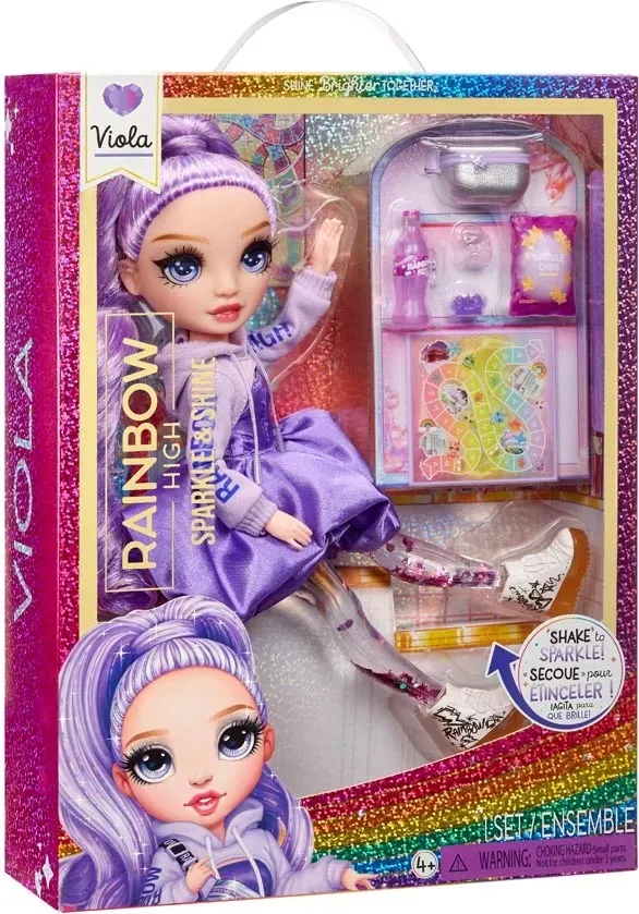 Lalka Fashion Viola Rainbow High Sparkle Shine 27 cm - Fioletowa