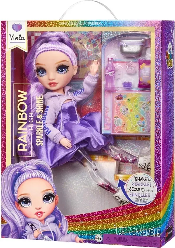 Lalka Fashion Viola Rainbow High Sparkle Shine 27 cm - Fioletowa