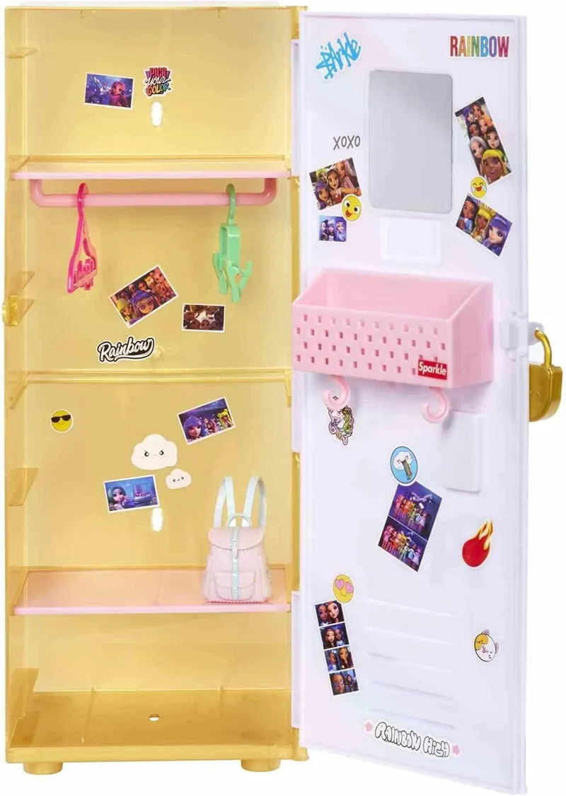 Zestaw Szafka I Lalka Rainbow High Locker Playset Akcesoria 4 szt