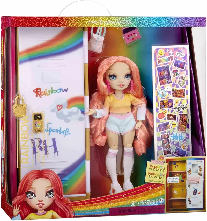 Zestaw Szafka I Lalka Rainbow High Locker Playset Akcesoria 4 szt