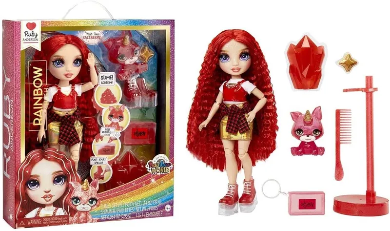 Lalka Fashion Rainbow High Ruby Strój Tęczowy 30 cm - Czerwona
