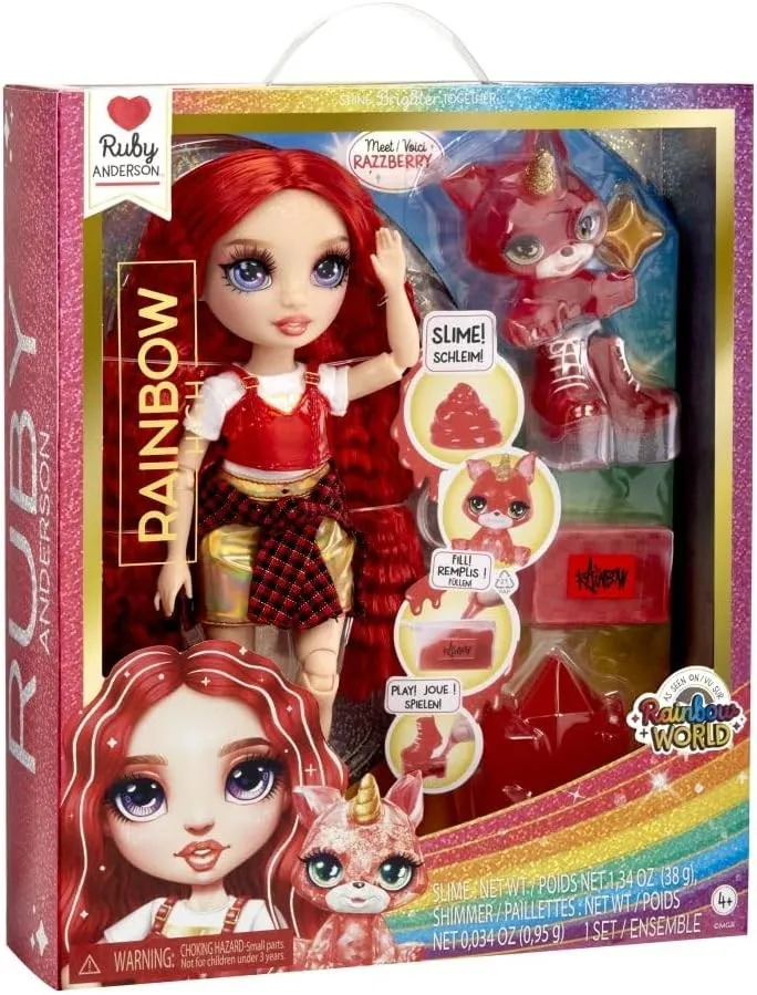 Lalka Fashion Rainbow High Ruby Strój Tęczowy 30 cm - Czerwona