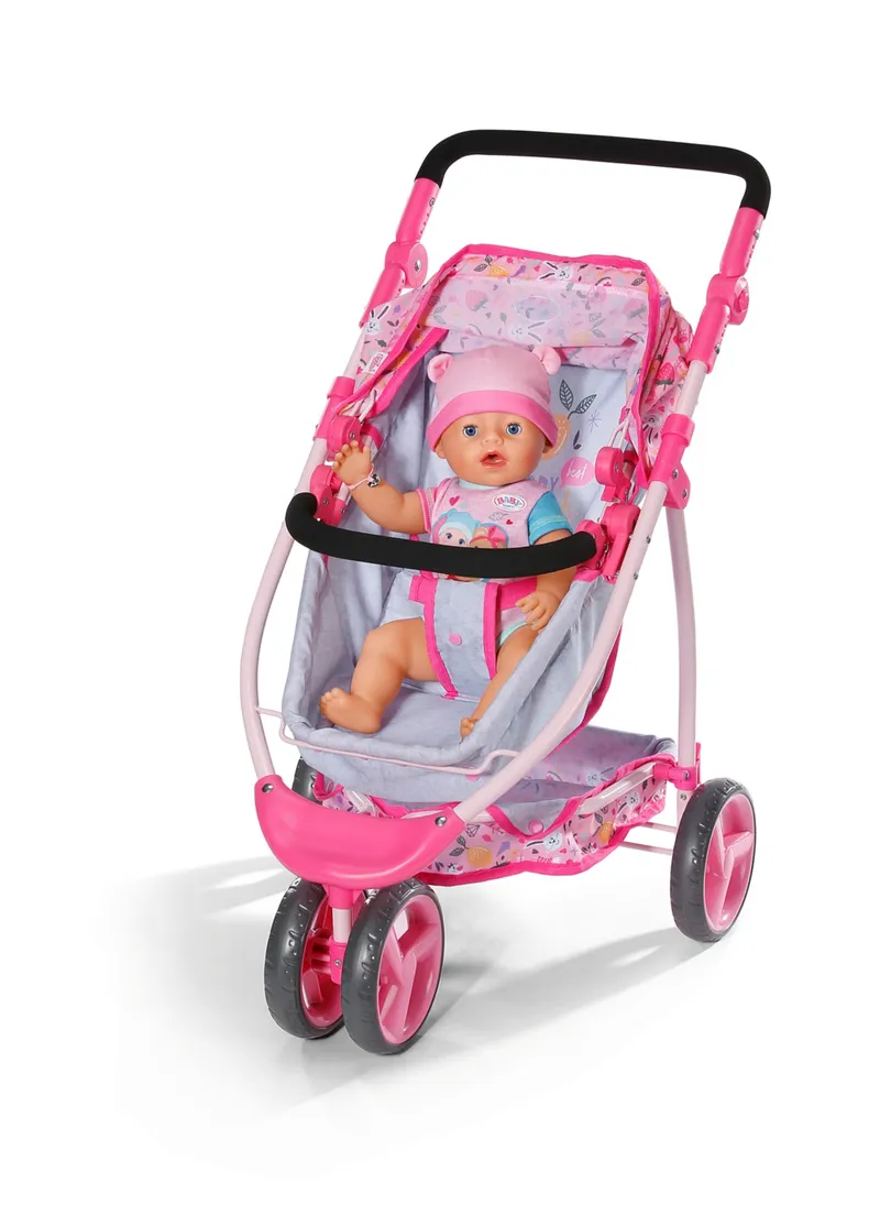 Baby Born Deluxe Wózek Dla Lalek Składany Z Akcesoriami - Różowy