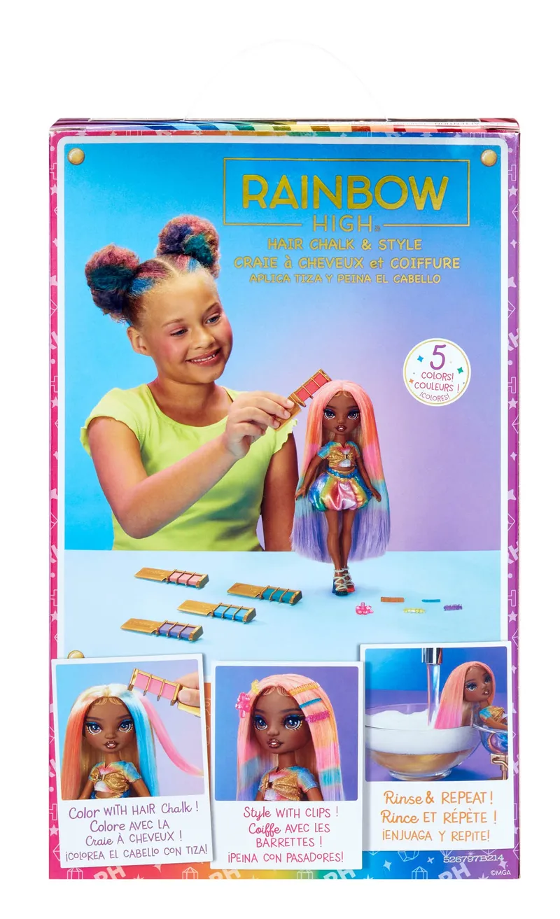Lalka Rainbow High Z Kolorowymi Włosami I Kreda Meline - Złota