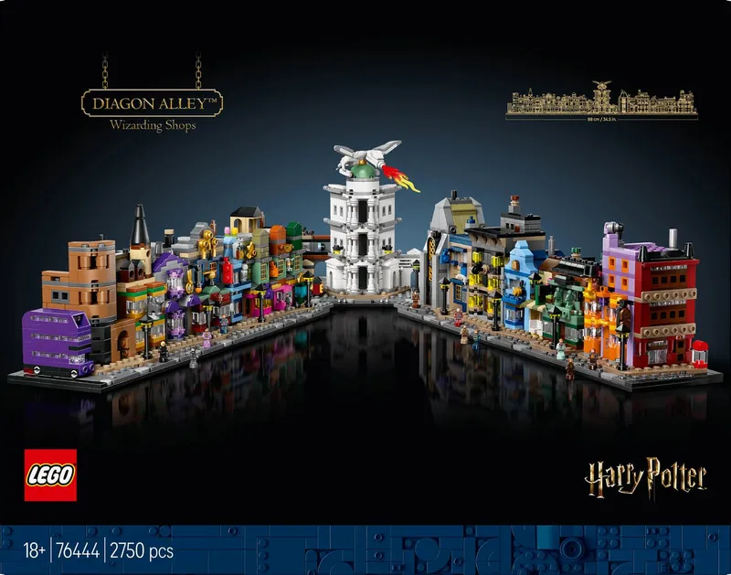 LEGO Harry Potter Diagon Alley Wizarding Shops 76444 Zestaw Klocków