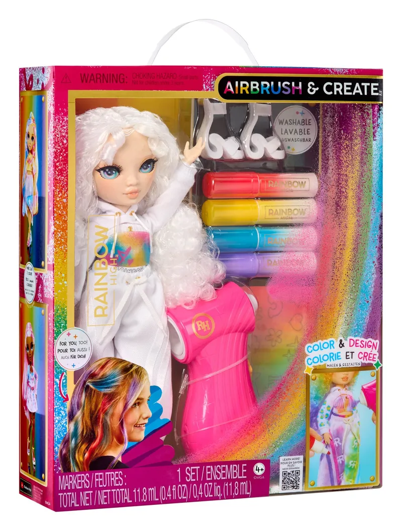 Rainbow High Air Brush Create Fashion Dolls Oczy Lalka - Zielone