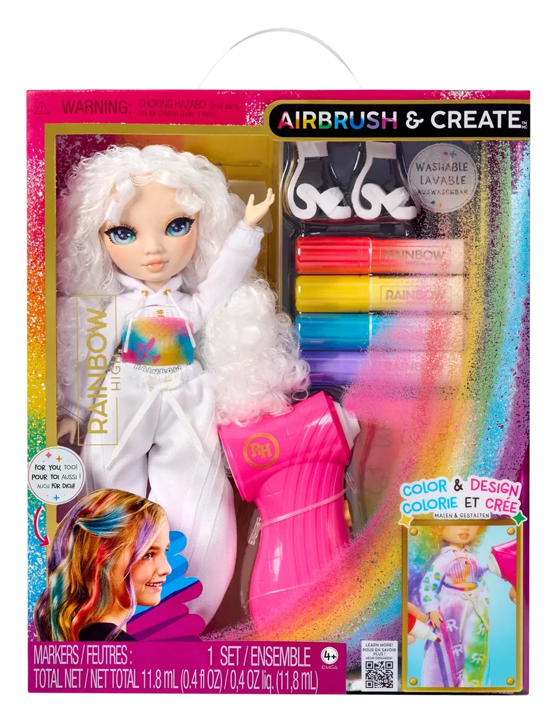 Rainbow High Air Brush Create Fashion Dolls Oczy Lalka - Zielone