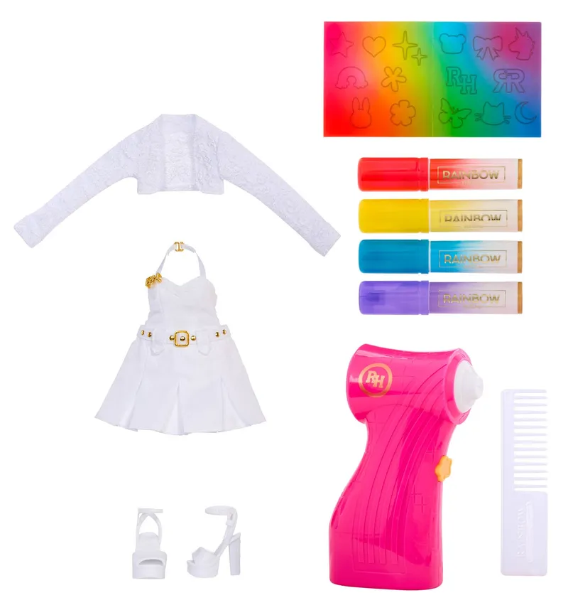 Lalka Rainbow High Z Pędzlem Airbrush Do Malowania Oczy - Szare