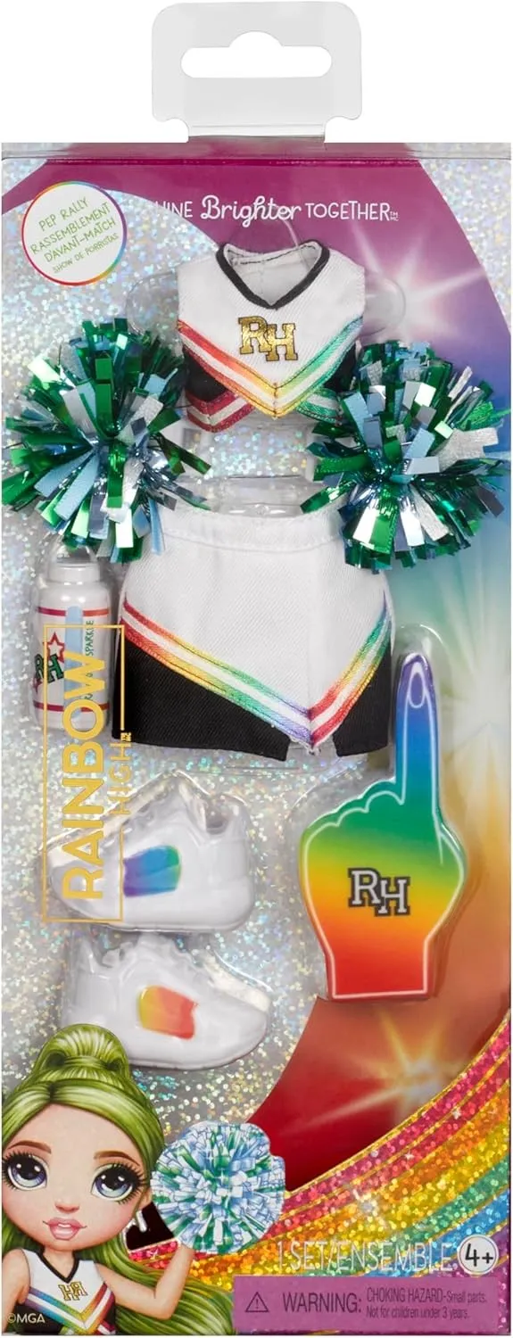 Lalka Fashion Pack Pep Rally Rainbow High 521679EUC Zestaw Ubierek