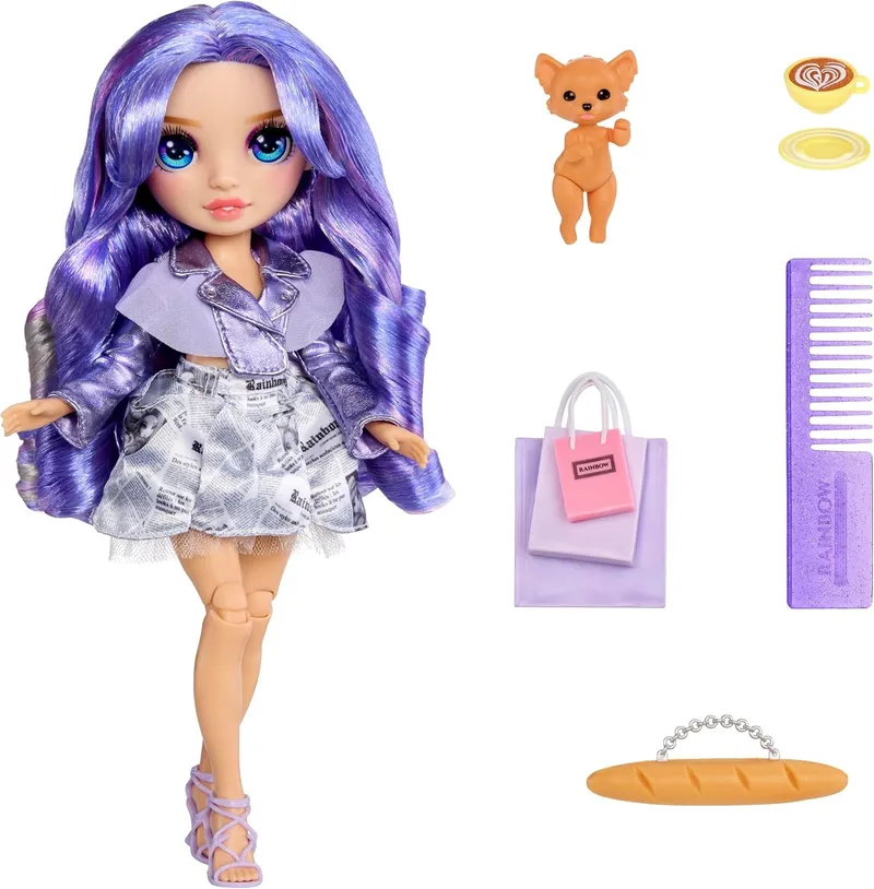 Lalka Mody Rainbow High Violet Do Ubierania Z Akcesoriami