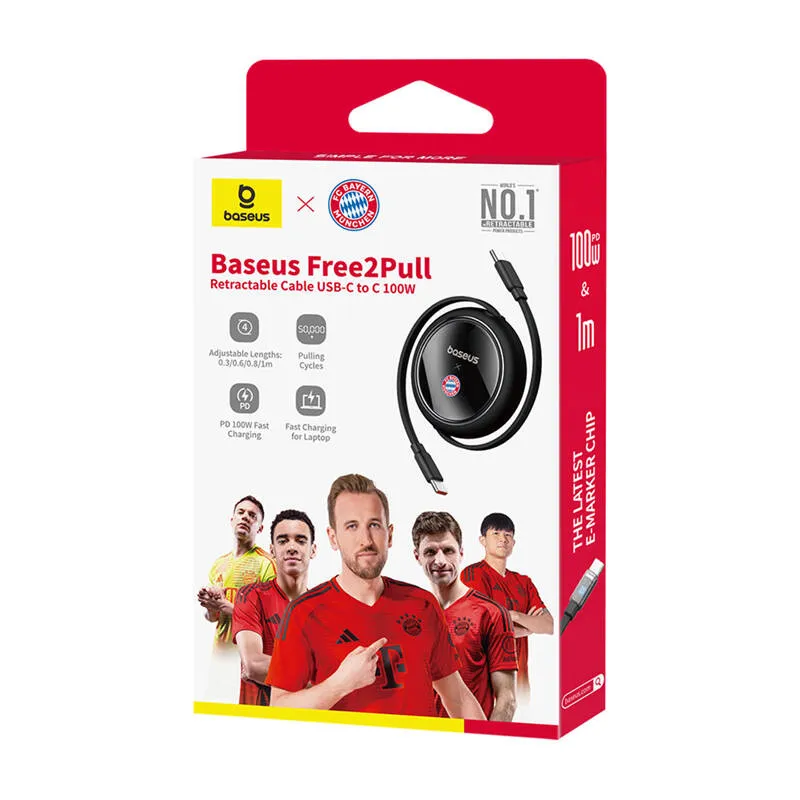 Kabel BASEUS FREE2PULL USB-C Do USB-C 100W - Czarny