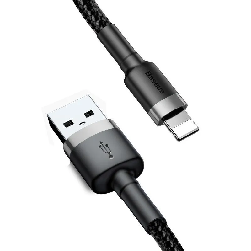 Kabel BASEUS Cafule USB-A-Lightning 2m - Szaro-Czarny