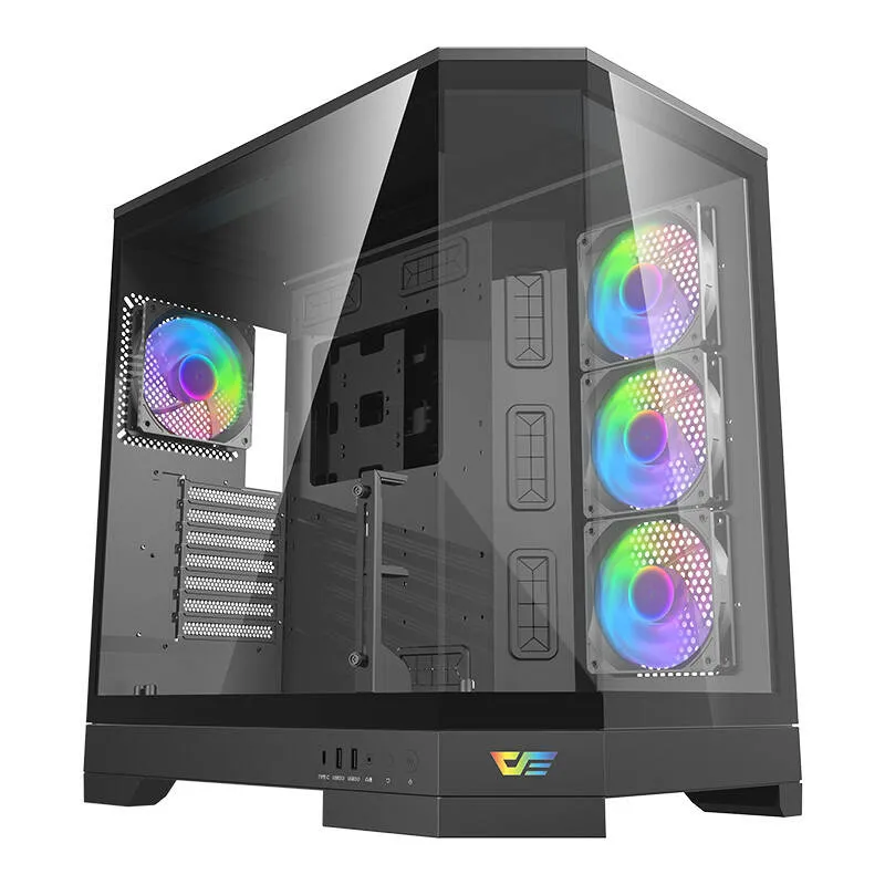 Obudowa Komputerowa DARKFLASH DQX90 ATX Z Szklonymi Panelami - Czarna