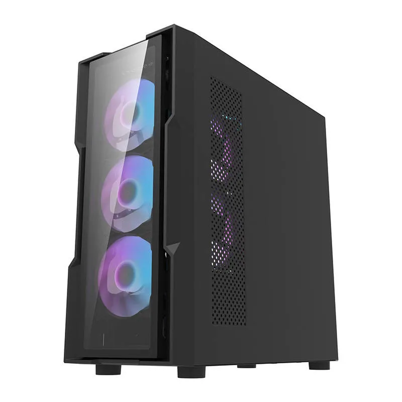 Obudowa Komputerowa DARKFLASH DK431 Glass + 4 RGB - Czarna