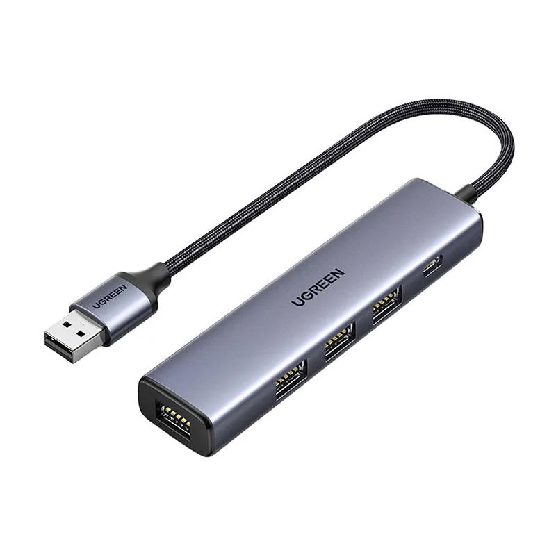 Hub USB UGREEN CM473 5-PORTOWY Z USB-C I USB 3.0 - Szary