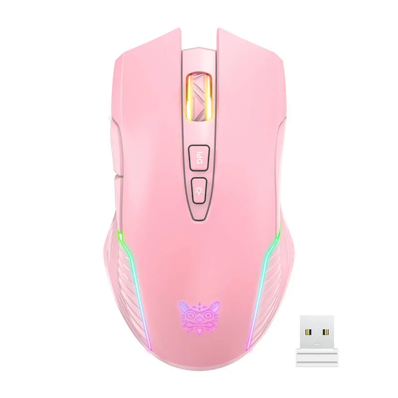 Mysz Bezprzewodowa ONIKUMA CW905 2.4GHZ Gamingowa 7 Przycisków - Różowa