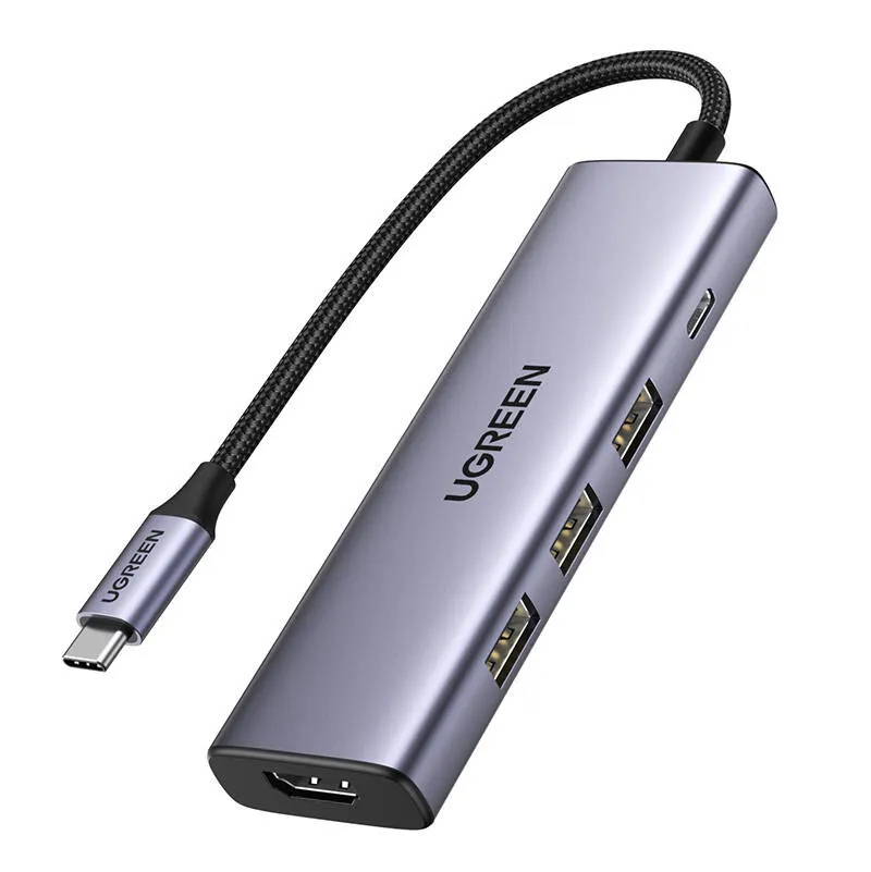 Hub UGREEN Revodok CM511 6w1 USB-C HDMI PD 100W - Szary