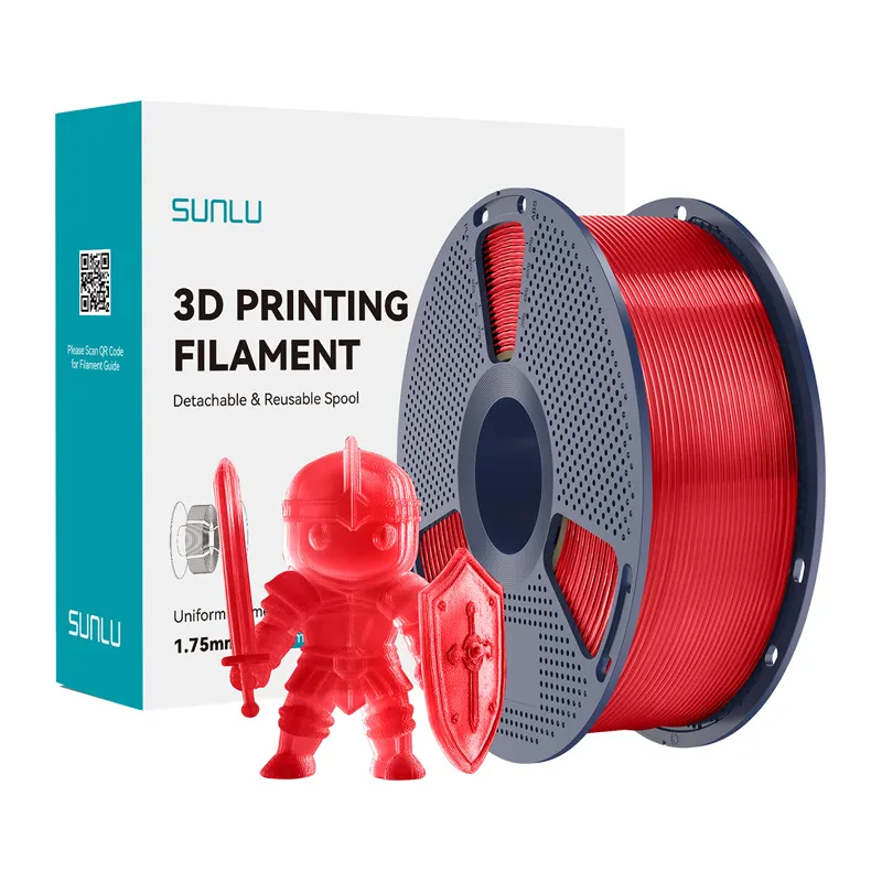 Filament SUNLU PLA+ 1.75mm 1kg - Przezroczysty Czerwony