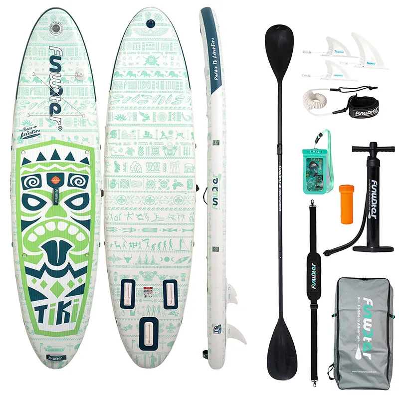 Deska Do Pływania SUP FUNWATER Tiki SUPFW05D 3,2m - Zielona