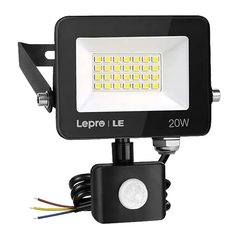 Naświetlacz LED LEPRO 20W 2000LM 5000K IP65 Czujnik Ruchu