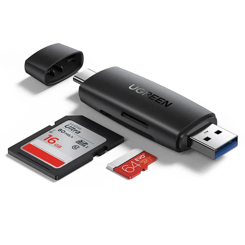 Czytnik Kart UGREEN CM304 USB-A/USB-C SD/MicroSD - Czarny