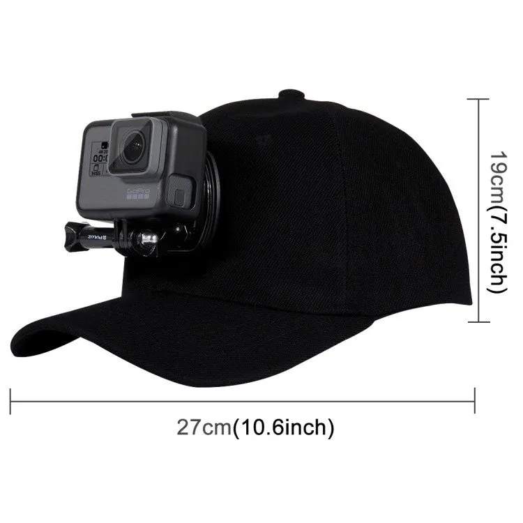 Czapka PULUZ PU195 Z Mocowaniem Do Kamery Sportowej - Czarna