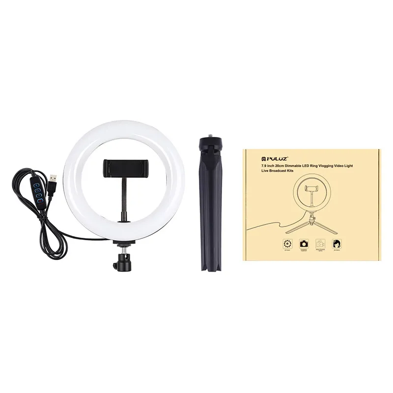Lampa Pierścieniowa LED PULUZ 20cm Z Uchwytem Telefonu PKT3073B